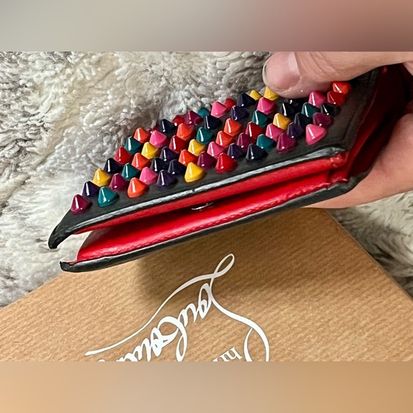 Christian Louboutin Multicolor Studded
Patent Leather Bifold card case holder - Picture 7 of 15